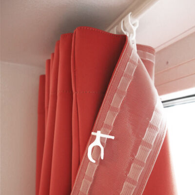 Released curtain with suicide preventive runner and J-trac rail