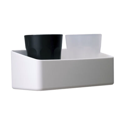 strong and durable suicide preventive bathroom shelf with 2 glasses