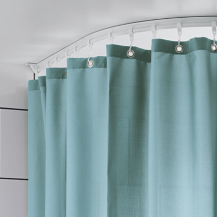 Shower curtain and J-trac shower rail