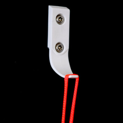 Suicide preventive hook bending from string pulled downwards
