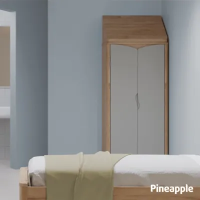 Bedroom with bed, wardrobe and bedside cabinet