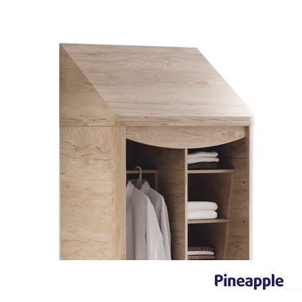 Wardrobe with sloping top without doors, Acumen Open