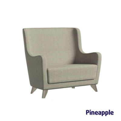 2-seater sofa Purl Plus grey with high back