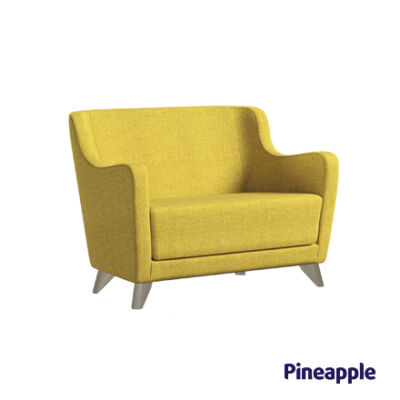 2-seater sofa Purl Plus yellow with low back