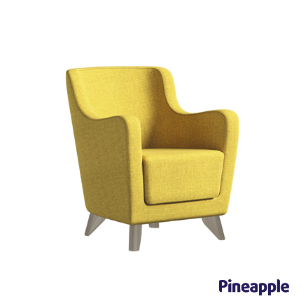 Yellow armchair Purl Plus low back